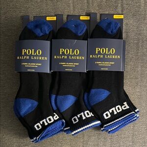 Polo by Ralph Lauren Athletic Socks Black and Blue